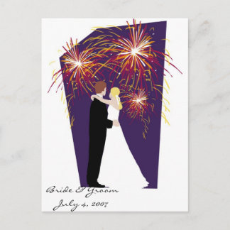 Braut & Groom Save the Date am 4. Juli Hochzeiten Ankündigungspostkarte