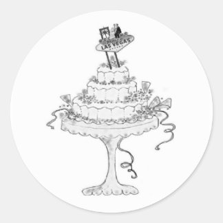 Braut & Groom sitzend/Las Vegas Sign Cake Sticker