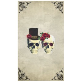Braut & Groom Skull Goth Rustikale Hochzeit Tischdecke