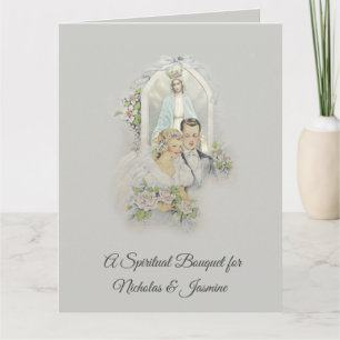 Braut & Groom Spirituelle Bouquet Gebete Karte
