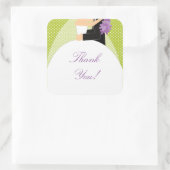 Braut & Groom Vielen Dank Square Sticker! Quadratischer Aufkleber (Tasche)