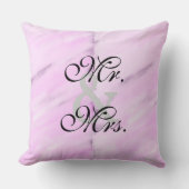Braut Groom Violet Weiße Wasserfarbe Reversible Kissen (Vorderseite)