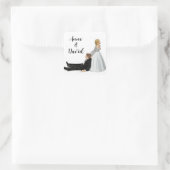 Braut & Groom Wedding Spaß Quadratischer Aufkleber (Tasche)
