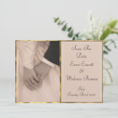 Braut & Grooms Hände Save The Date (Stehend Vorderseite)