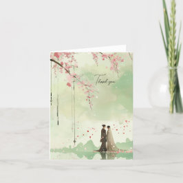 Braut & Grün Thema Hochzeit Dankeskarte