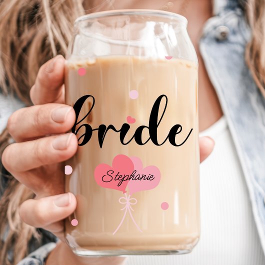 Braut-Herzen Benutzerdefinierter Name Hochzeit Dosenglas