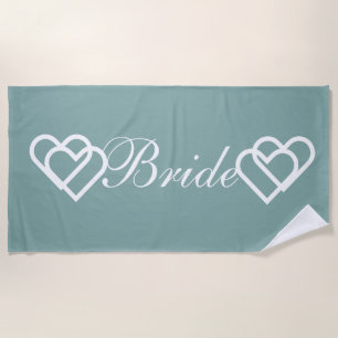 Braut Hochzeit Aquamarines Weiß Herz Strandtuch