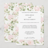 Braut Hochzeit Rosa Weiße Blumen Einladung (Vorne/Hinten)