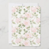 Braut Hochzeit Rosa Weiße Blumen Einladung (Rückseite)