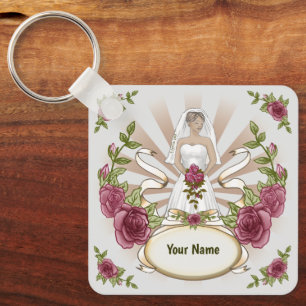 Braut Hochzeit Rose kundenspezifischer Schlüsselan Schlüsselanhänger