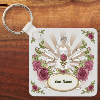 Braut Hochzeit Rose kundenspezifischer Schlüsselan Schlüsselanhänger