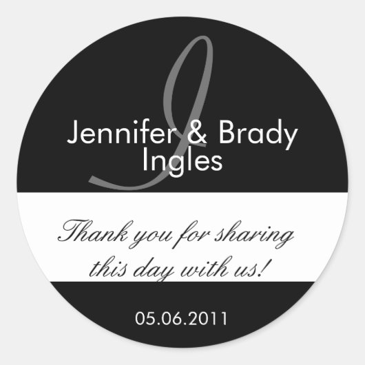 Braut Hochzeit und Groom Monogramm Ich bevorzuge S Runder Aufkleber (Vorderseite)