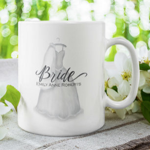 Braut Hochzeit Vintages Kleid Personalisiert Custo Kaffeetasse