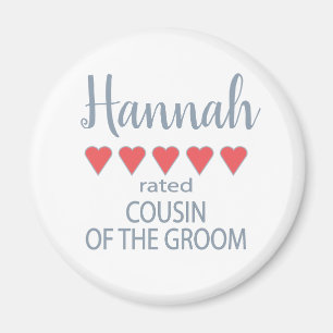 Braut & Hochzeitsgesellschaft 5-Herz Cousin des Br Magnet
