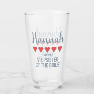 Braut & Hochzeitsgesellschaft 5 Herz Stiefschweste Glas