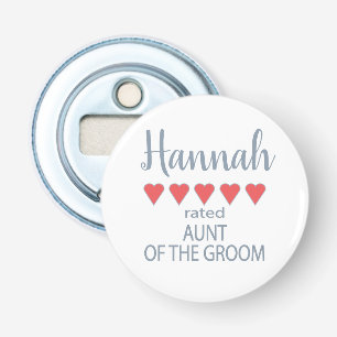 Braut & Hochzeitsgesellschaft 5 Herzen Tante des B Flaschenöffner