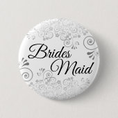 Braut Hochzeitshaube Maid Button Silver Lacy Curls (Vorderseite)