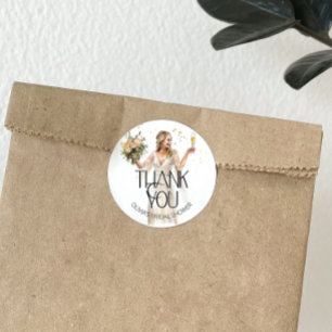 Braut Hochzeitskleid Brautparty Danke Runder Aufkleber