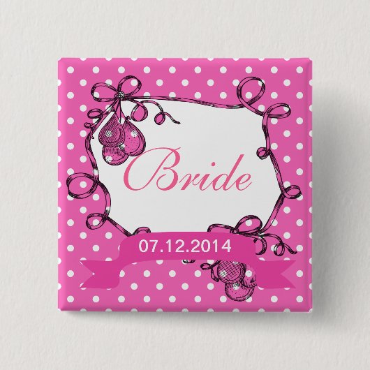 Braut-Hochzeitsknopf Button (Vorderseite)