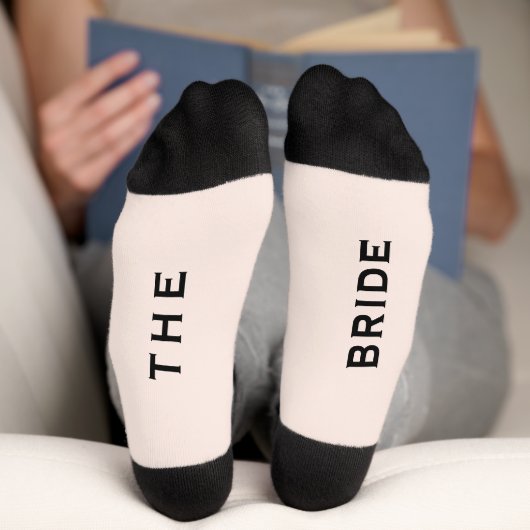 Braut Hochzeitsparty Rosa und schwarze Socken (Unterseite)