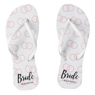 Braut Hochzeitsring Muster und Name Flip Flops Badesandalen