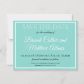 Braut & Hochzeitssuite Elegantes Aquamarines Blau Save The Date (Vorderseite)
