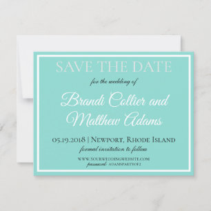 Braut & Hochzeitssuite Elegantes Aquamarines Blau Save The Date