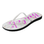 Braut Hochzeitstag Rosa Goldmarmor Flipflops Badesandalen (Schrägansicht)