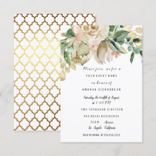 Braut Hochzeitstag Rose Malerei Floral Meerjungfra Einladung
