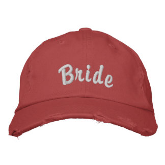 Braut-Hut - Cap mit bestickter Aufschrift und abge Bestickte Baseballkappe