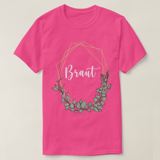 Braut I Blumenkranz Hochzeit boho Stil Eukalyptu T-Shirt (Design vorne)