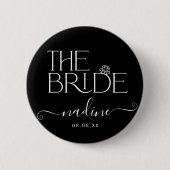 Braut I Crew Individuelle Name Hochzeitsring Button (Vorderseite)