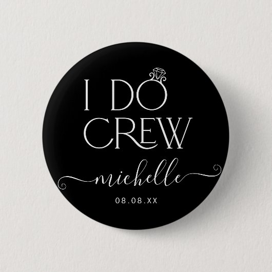 Braut I Crew Individuelle Name Hochzeitsring Button (Vorderseite)