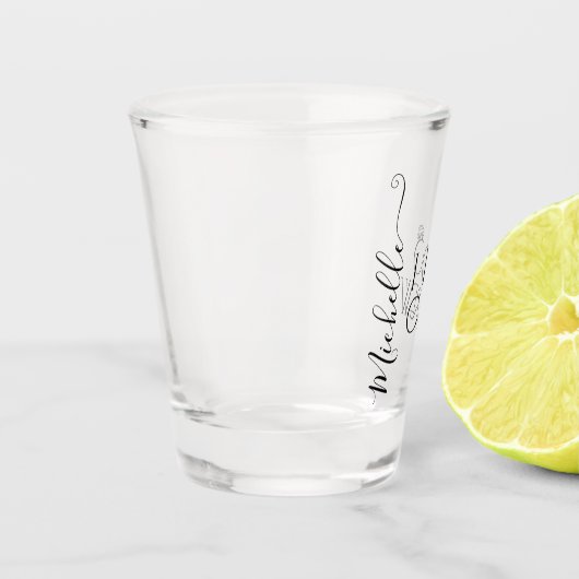 Braut I Crew Individuelle Name Hochzeitsring Schnapsglas (Links)