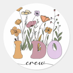 Braut Ich Heirate Crew Retro Groovy Junggesellinne Runder Aufkleber