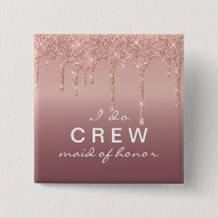 Braut Ich tu Crew Brautjungfer Geschenk Knopf Button