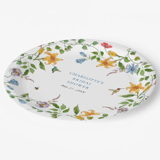 Braut im blutblühenden Brautparty Pappteller (Schrägansicht)