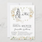 Braut im Brautparty Blütenblütenherz Einladung (Vorderseite)