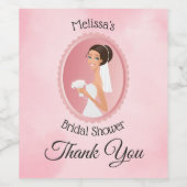 Braut im Hochzeitsgown-Brautparty Weinetikett (Einzelnes Label)