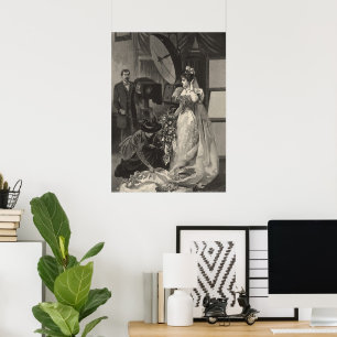 Braut im Vintage-Stil, Brautporträt mit Fotograf Poster