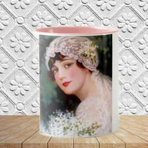 Braut im Vintage-Stil Zweifarbige Tasse