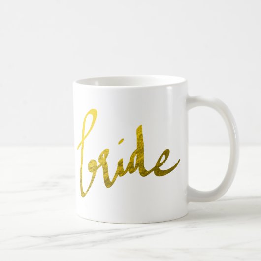 Braut-Imitat-Goldfolien-modernes Typografie-Skript Kaffeetasse (Rechts)