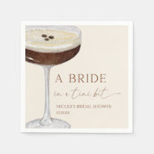 Braut In A Tini Bit Espresso Martini Junggesellinn Serviette (Vorderseite)