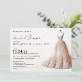 Braut in Bloom Peach Blush Brautparty Einladung (Stehend Vorderseite)