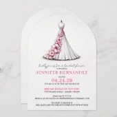 Braut in Bloom Pink Hibiskus Brautparty Einladung (Vorne/Hinten)