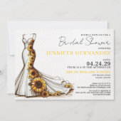 Braut in Bloom Sunflowers Brautparty Einladung (Vorderseite)