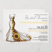 Braut in Bloom Sunflowers Brautparty Einladung (Vorne/Hinten)