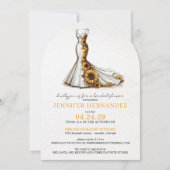 Braut in Bloom Sunflowers Brautparty Einladung (Vorderseite)