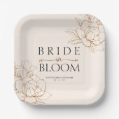 Braut in Bloom Tan Brown Brautparty Pappteller (Vorderseite)