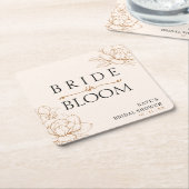 Braut in Bloom Tan Brown Brautparty Rechteckiger Pappuntersetzer (angewinkelt)